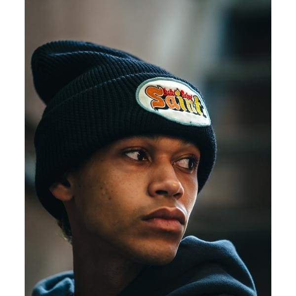 ロイヤル閃光電球（ROYAL FLASH）/SAINT MICHAEL／仙 マイケル／KNIT CAP／SAINT／BLACK