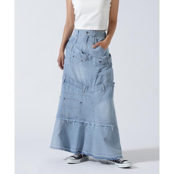 ロイヤルフラッシュ（ FLASH）/AULA AILA／アウラアイラ／別注デニムリメイクスカート