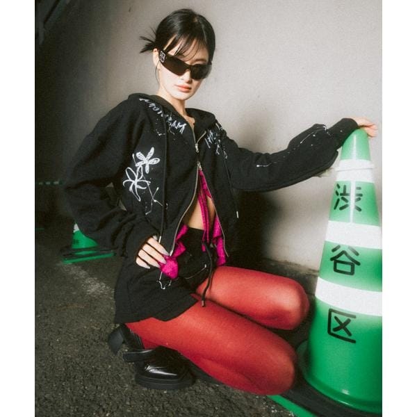 ロイヤルフラッシュ（ROYAL FLASH）/MITSUKI／ミツキ／ペイントフードジップアップパーカー