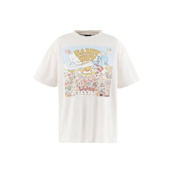 ロイヤルフラッシュ（ROYAL FLASH）/SAINT MICHAEL／セントマイケル／SS T−SHIRT／SAINT WET／WHITE_2