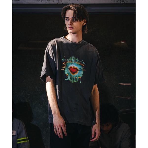 【NEW】ロイヤルフラッシュ（ROYAL FLASH）/SAINT MICHAEL／セントマイケル／SS T−SHIRT／HEART／BLACK