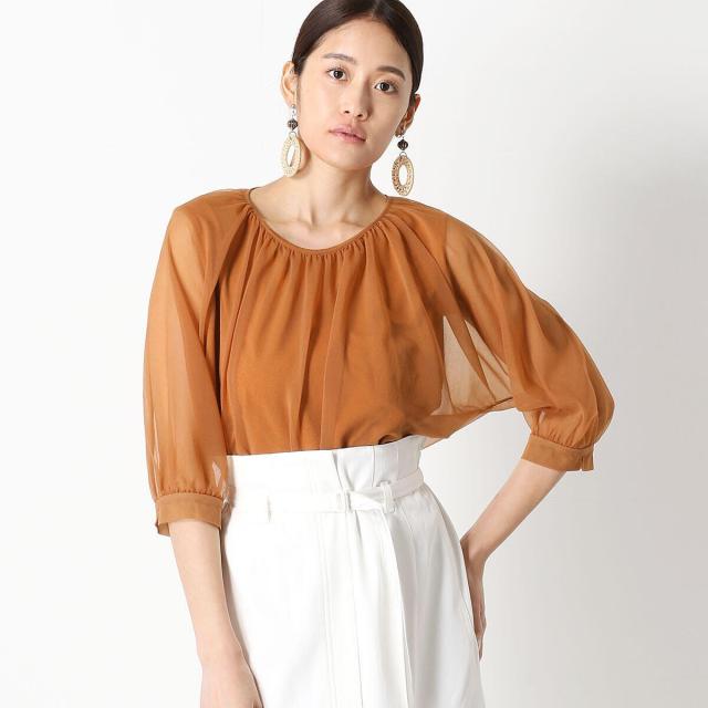 【NEW】コムサ/〔TALLサイズ〕シフォンジャージー プルオーバー