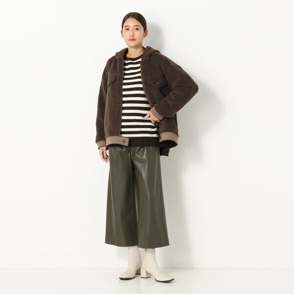 コムサ/フード付き ショート丈 ボアブルゾンの通販はau PAY マーケット