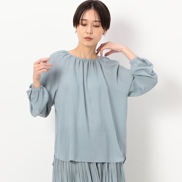 コムサ（COMME CA）/〔 TALLサイズ 〕 梨地ドットプリント ブラウスの