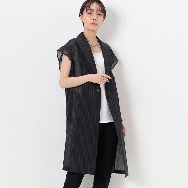 コムサ/シアーストライプ ジレの通販は 13,514円