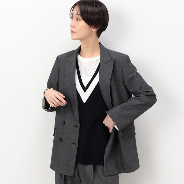 コムサ（COMME CA）/【セットアップ対応】ピンヘッド２ＷＡＹストレッチ ダブルジャケット_4
