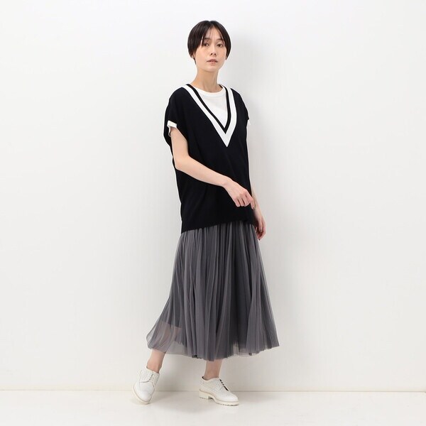 コムサ（COMME CA）/【リバーシブル】ソフトチュール スカートの