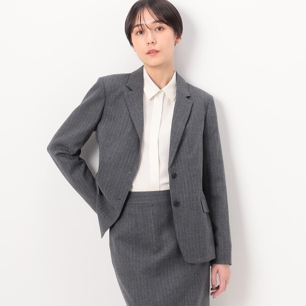 コムサ（COMME CA）/〔 TALLサイズ 〕 【セットアップ対応】ウールストライプ シングルジャケット