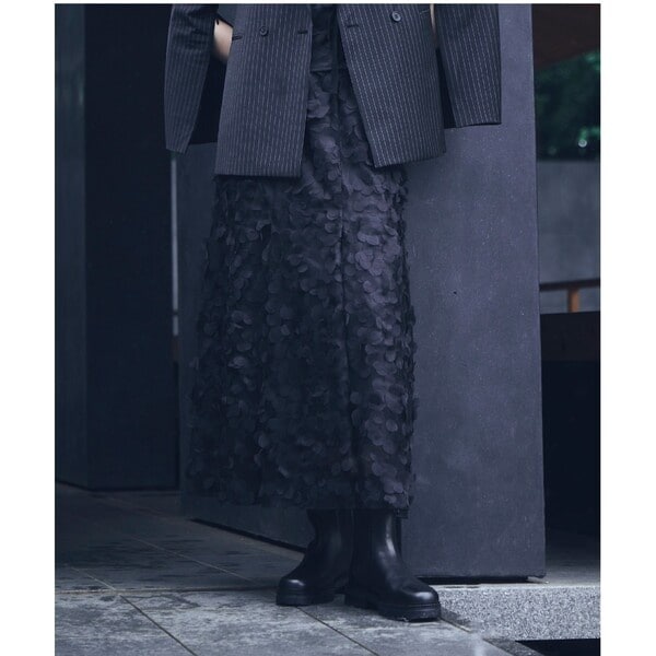 コムサ（COMME CA）/【ブライトリーセットアップ】ドットフラワーチュール スカート