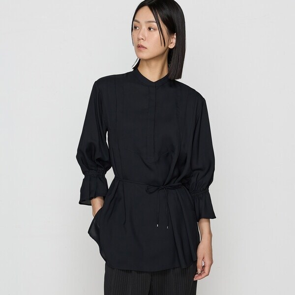 コムサ（COMME CA）/フルダルクリセタツイル広幅／フェブロツイル ブラウス