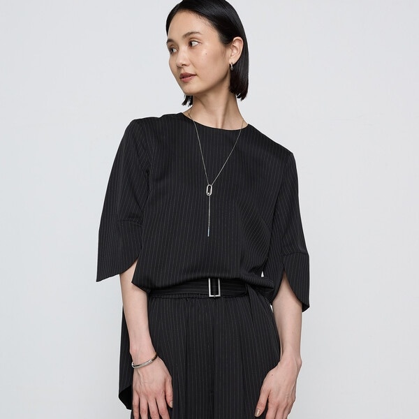 コムサ（COMME CA）/〔 Sサイズ 〕 【ブライトリーセットアップ】サテンストライプ プルオーバー