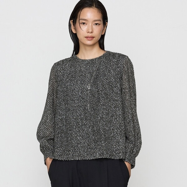 コムサ（COMME CA）/シャギーデニムプリント ブラウス