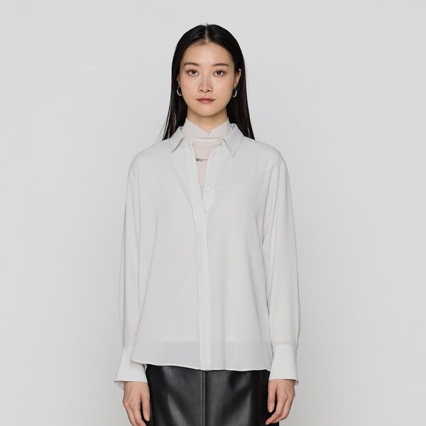 コムサ（COMME CA）/〔 TALLサイズ 〕 トリアセジョーゼット シャツ