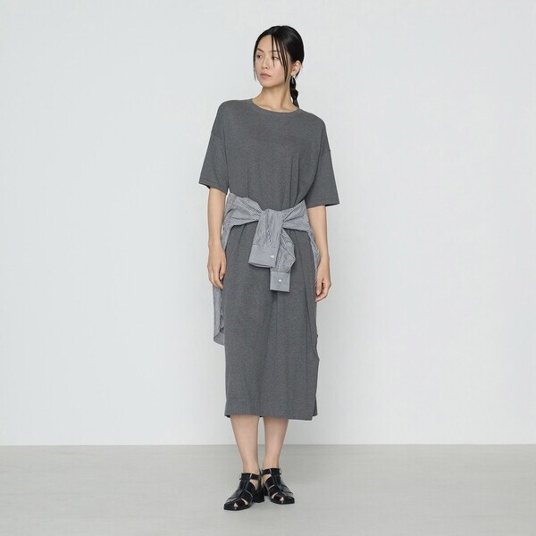 コムサ（COMME CA）/14G強撚天竺編 ニットワンピース