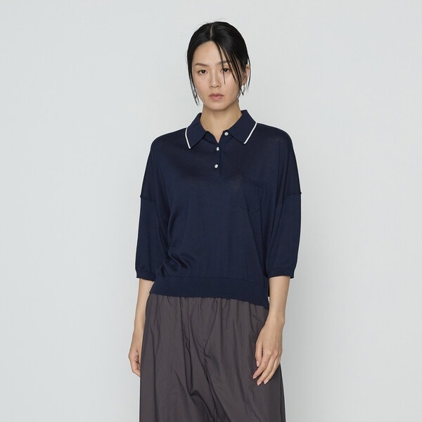 コムサ（COMME CA）/14G天竺編 ポロニットプルオーバー