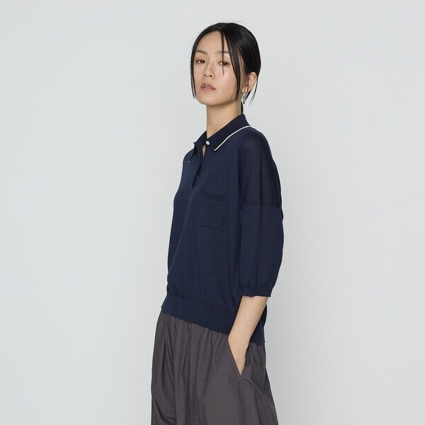 コムサ（COMME CA）/14G天竺編 ポロニットプルオーバー_14