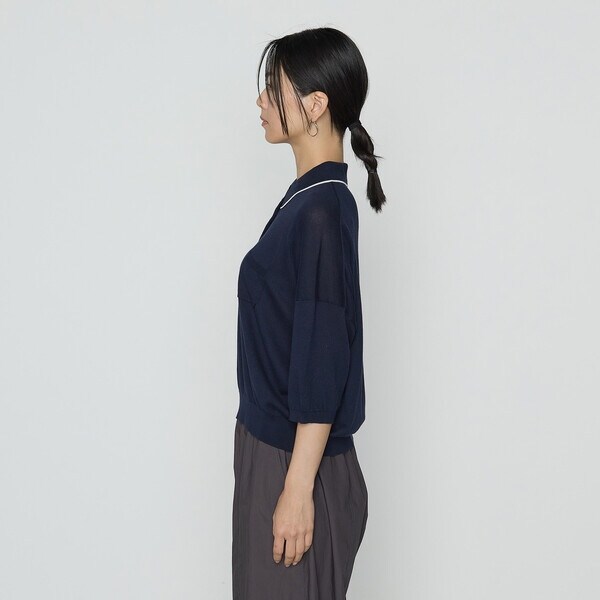 コムサ（COMME CA）/14G天竺編 ポロニットプルオーバー_16