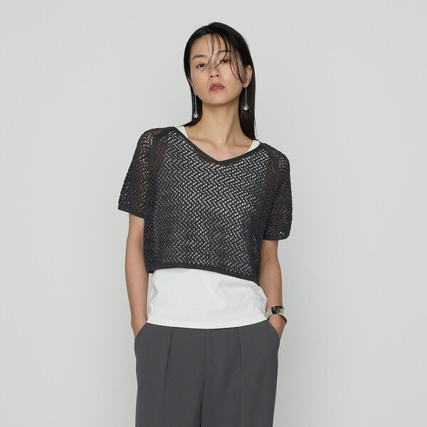 コムサ（COMME CA）/【セットアイテム】擬麻コットン ニット＆カットソー