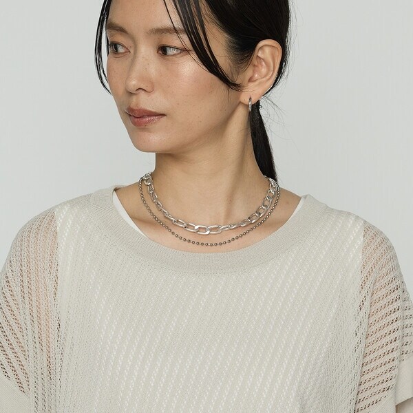 コムサ（COMME CA）/〔 TALLサイズ 〕 透かし編みレース柄 レイヤード