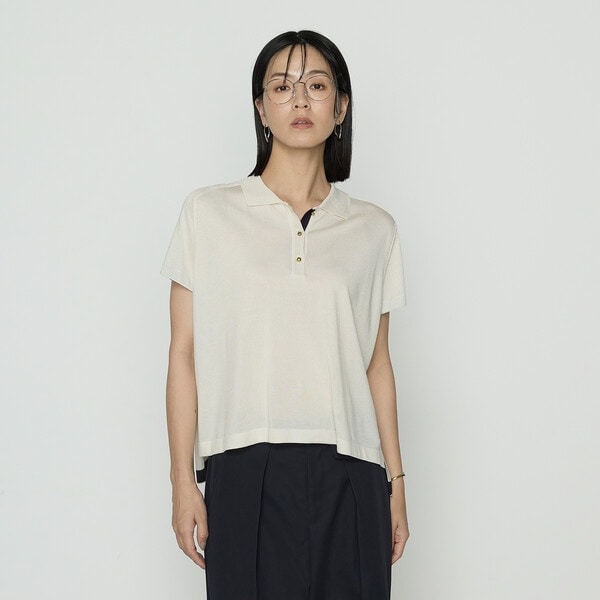 コムサ（COMME CA）/〔 TALLサイズ 〕 シルキー天竺ニット ポロニットプルオーバー