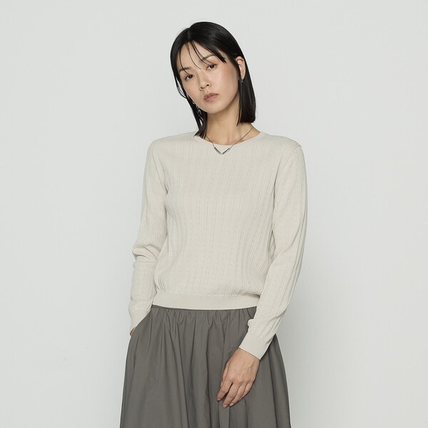 コムサ（COMME CA）/〔 Sサイズ 〕 コットンダルストレッチ ケーブルプルオーバー