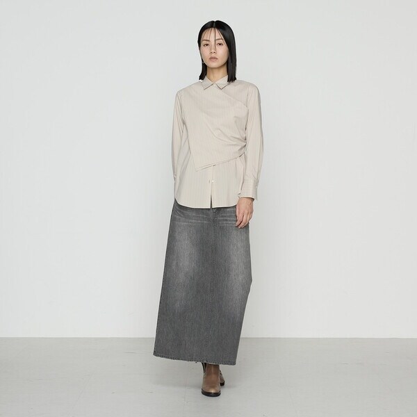 コムサ（COMME CA）/コットンナイロンシャンブレー カーチフ付きシャツ