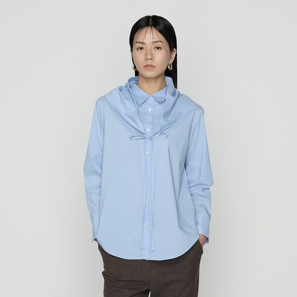 コムサ（COMME CA）/〔 TALLサイズ 〕 コットンナイロンシャンブレー カーチフ付きシャツ