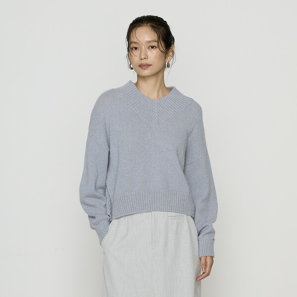 コムサ（COMME CA）/和紙ブークレー Vネックプルオーバー