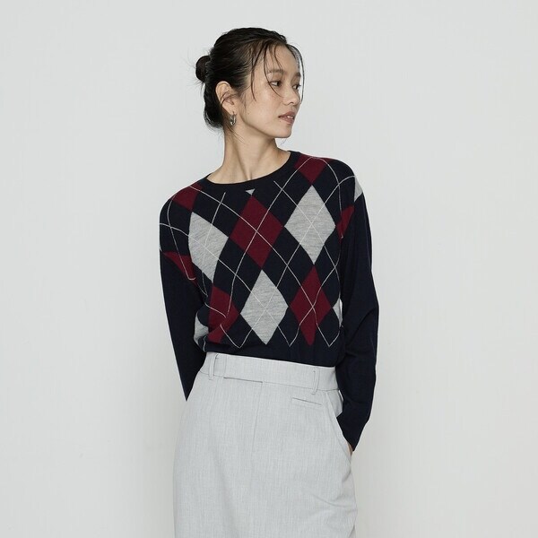コムサ（COMME CA）/〔 TALLサイズ 〕 アーガイルニット プルオーバー_7