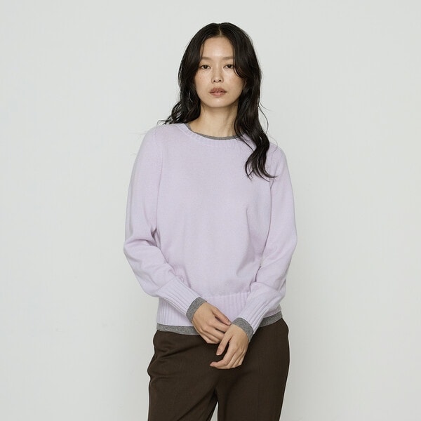 コムサ（COMME CA）/カシミヤ混ウール バイカラーニット