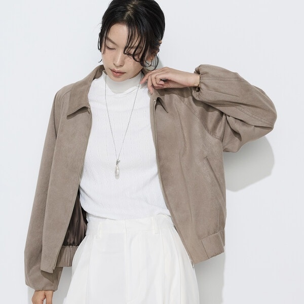 【NEW】コムサ(COMME CA)/〔TALLサイズ〕ストレッチマイクロスエード ブルゾン