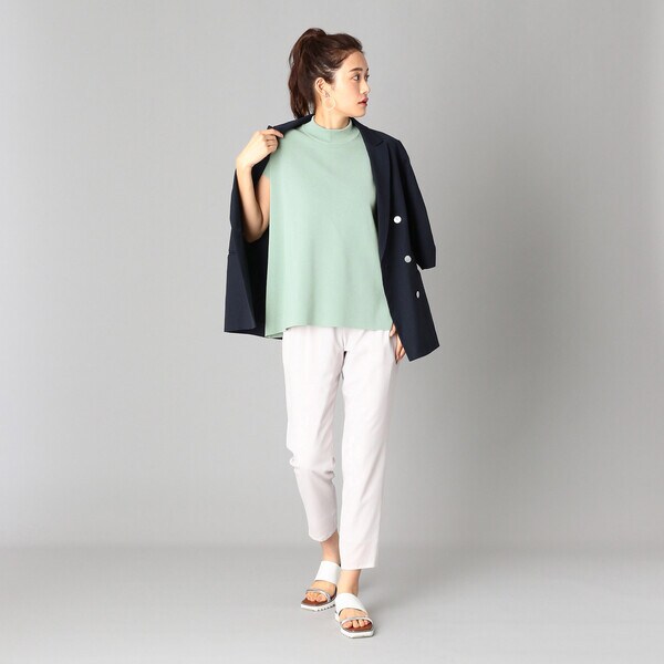 【NEW】ルミノーゾ・コムサ/ミラノリブ　ノースリーブ　ニットプルオーバー NEW】ルミノーゾ・コムサ/ミラノリブ ノースリーブ ニットプルオーバー