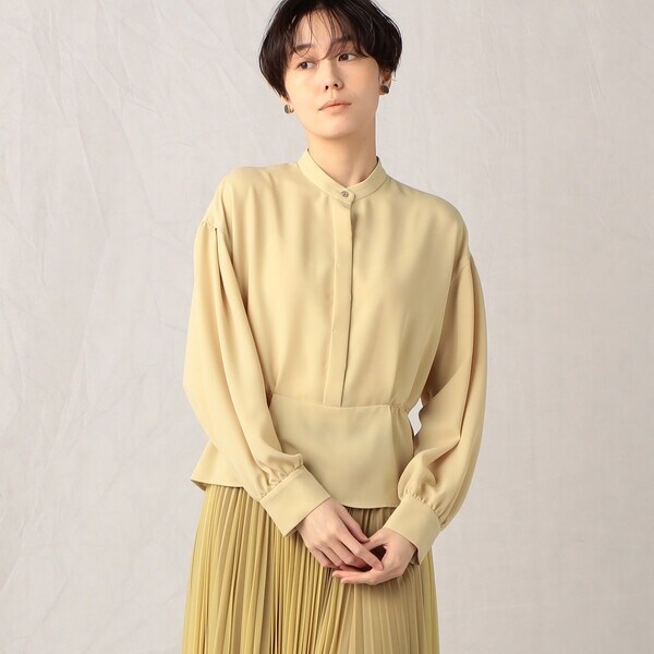 ルミノーゾ・コムサ（LUMINISO COMMECA）/スパンマットツイル ペプラムブラウス ルミノーゾ・コムサ（LUMINISO COMMECA）/スパンマットツイル ペプラム