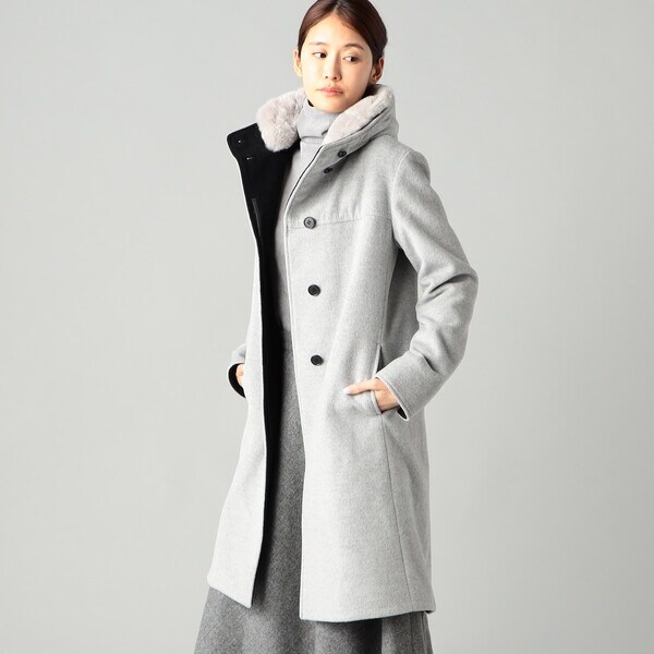 ルミノーゾコムサアンゴラウールフーデットコート