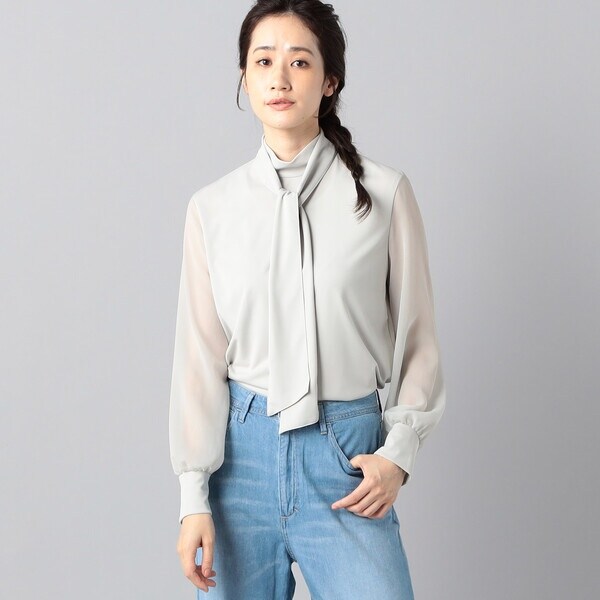 ルミノーゾ・コムサ（LUMINISO COMMECA）/シアースリーブ ブラウス