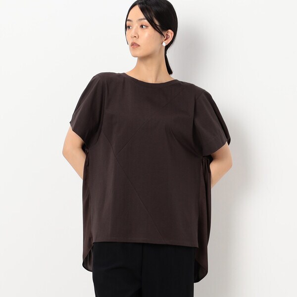 ギャバジン K．T（Gabardine K．T）/〔＋サイズ〕【洗える】プレーティング天竺　マントカットソー