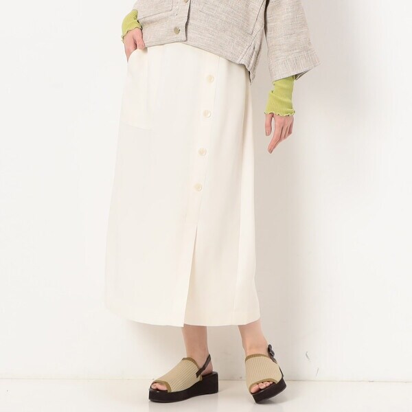 ギャバジン K．T/〔 +サイズ 〕 【洗える】ダブルクロス ラップ風タイトスカートの通販は