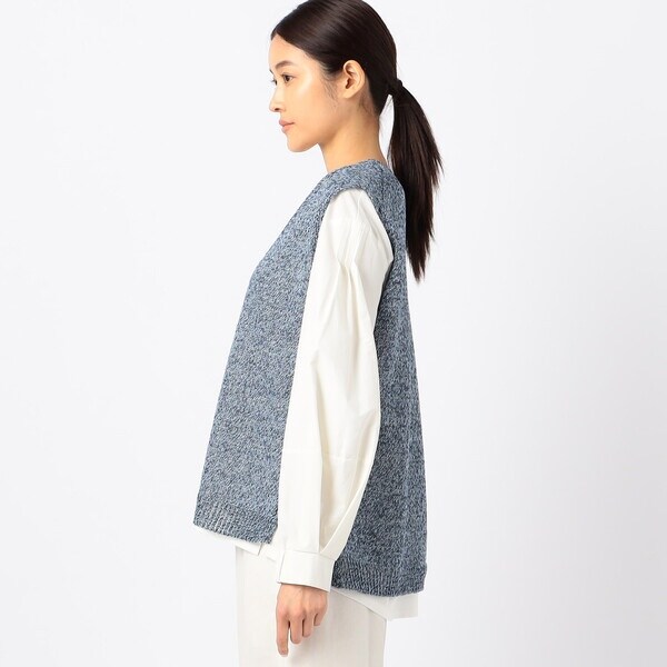 ギャバジン K．T/【前後２ＷＡＹ】ミックスカラーリネンコード ニットベスト ギャバジン K．T/【前後2WAY】ミックスカラーリネンコード ニット