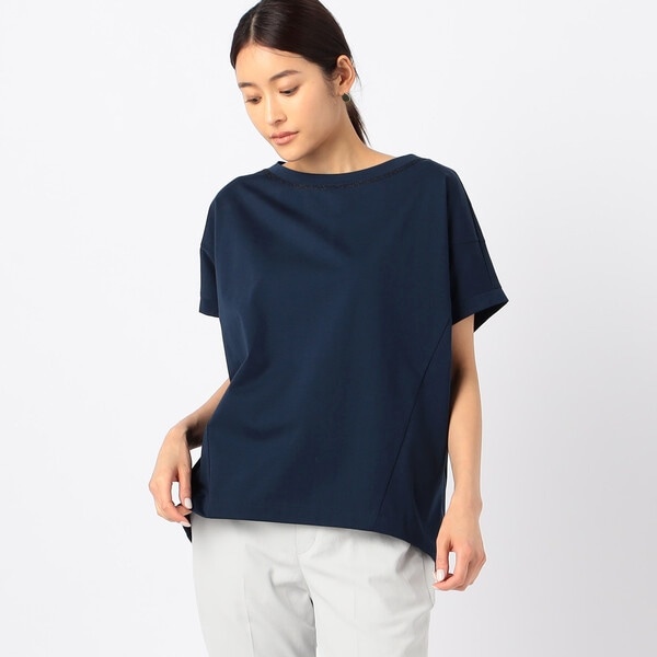 ギャバジン K．T/〔 +サイズ 〕 【洗える】ラメステッチ プルオーバー