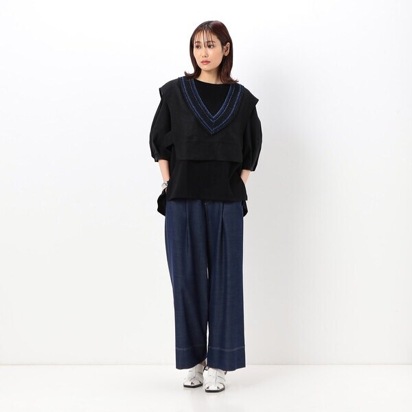 ジャカード葉柄ベスト 12055489_cd1.jpg