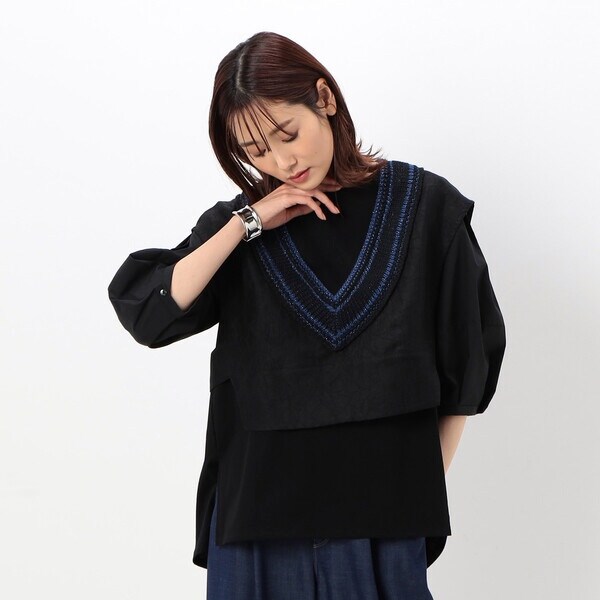 ジャカード葉柄ベスト 12055489_cd1.jpg