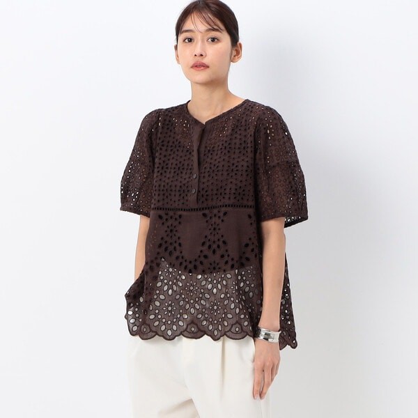 ギャバジン K．T（Gabardine K．T）/【洗える】アイレットレース コクーン袖のブラウスの通販は