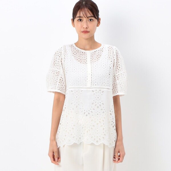 ギャバジン K．T（Gabardine K．T）/【洗える】アイレットレース コクーン袖のブラウスの通販は