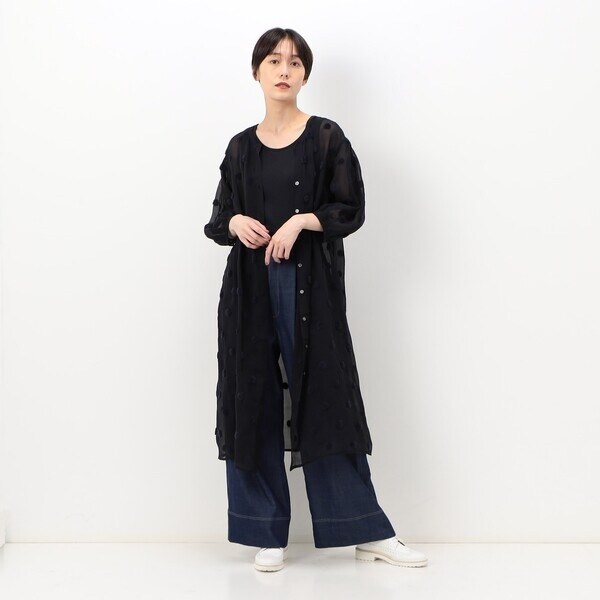 美品☆ギャバジンK.T☆ロングシャツ ギャバジン K．T（Gabardine K．T）/シアードット ロングシャツ