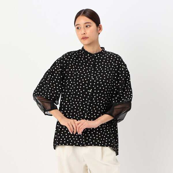 ギャバジン K．T（Gabardine K．T）/〔 +サイズ 〕 バックサテンアムンゼン シアー袖切り替えシャツの通販は 17,710円