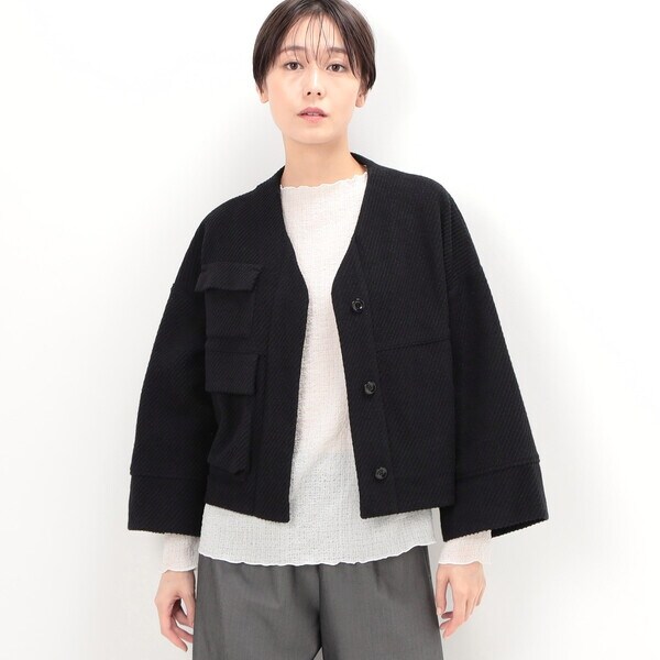 ギャバジン K．T（Gabardine K．T）/〔 +サイズ 〕 ツイードジャージー ブルゾンの通販はブルゾン