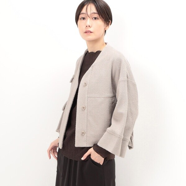 ギャバジン K．T（Gabardine K．T）/〔 +サイズ 〕 ツイードジャージー ブルゾンの通販は