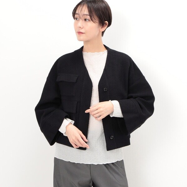 ギャバジン K．T（Gabardine K．T）/〔 +サイズ 〕 ツイードジャージー ブルゾンの通販は