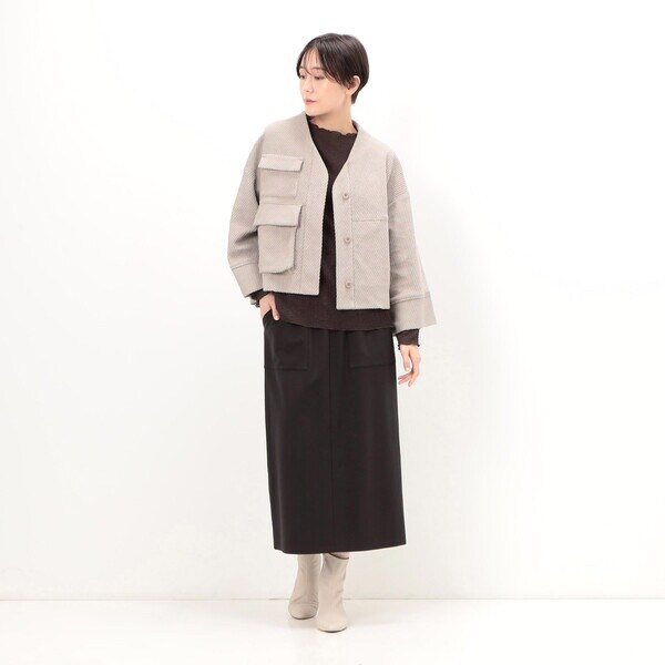 ギャバジン K．T（Gabardine K．T）/〔 +サイズ 〕 ツイードジャージー ブルゾンの通販は