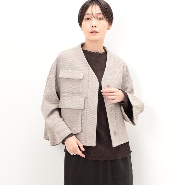 ギャバジン K．T（Gabardine K．T）/〔 +サイズ 〕 ツイードジャージー ブルゾンの通販は